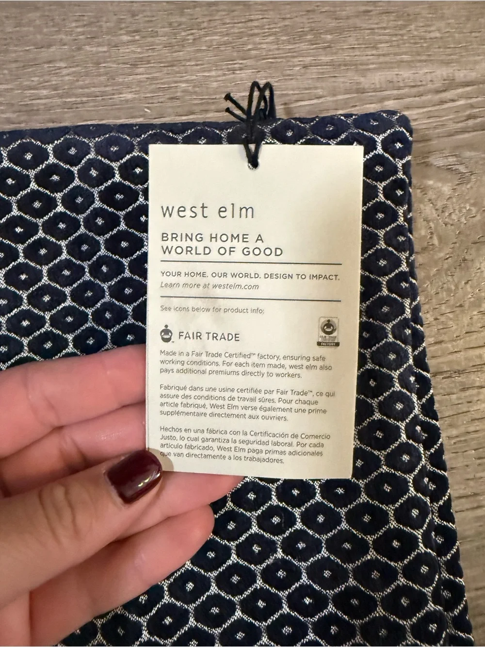 West Elm pillow cover geometric, honeycomb pattern.